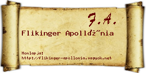 Flikinger Apollónia névjegykártya